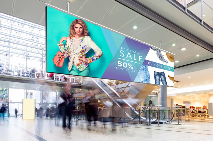 led werbung av technik shopping mall einkaufszentrum.